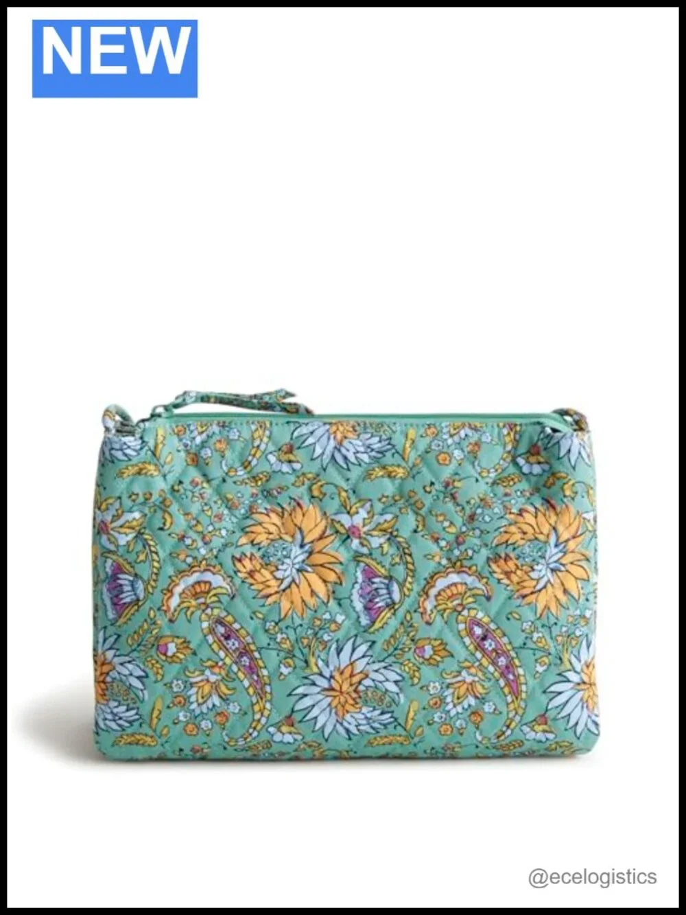 Vera Bradley Premium Cotton Foxbury Crossbody Bag Quilted Cotton Adjustable